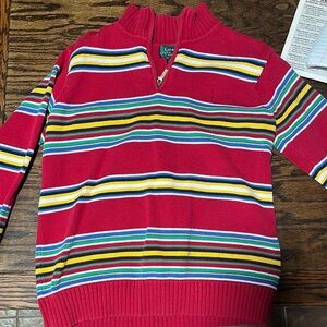 Ralph Lauren petite red striped pullover